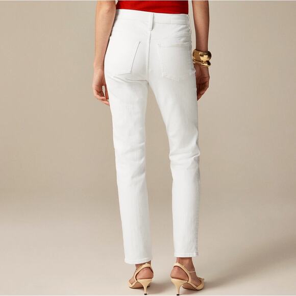J.Crew Slim Fit Jeans WMNS 30 White Denim Super Stretch High Rise Zip Fly Button - Picture 2 of 8
